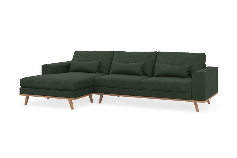Copenhagen 4-sits Vänstervänd L-formad Divansoffa i Manchester - Mörkgrön - Möbler - Soffa - Divansoffa & schäslongsoffa - 4 sits soffa med divan