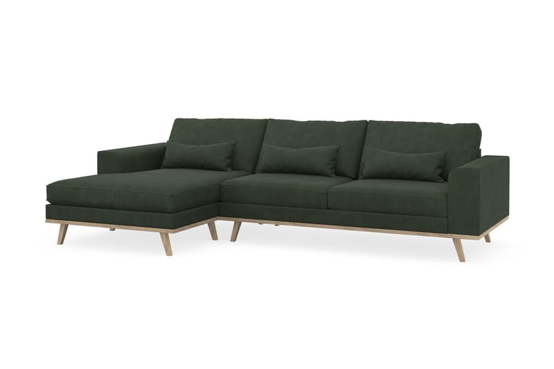 Copenhagen 4-sits Vänstervänd L-formad Divansoffa i Manchester - Mörkgrön - Möbler - Soffa - Divansoffa & schäslongsoffa - 4 sits soffa med divan