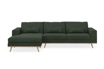 Copenhagen 4-sits Vänstervänd L-formad Divansoffa i Manchester - Mörkgrön - Möbler - Soffa - Divansoffa & schäslongsoffa - 4 sits soffa med divan