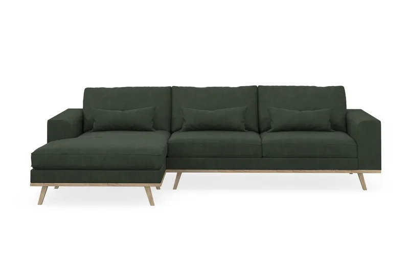 Copenhagen 4-sits Vänstervänd L-formad Divansoffa i Manchester - Mörkgrön - Möbler - Soffa - Divansoffa & schäslongsoffa - 4 sits soffa med divan