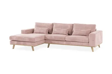 Copenhagen 4-sits Vänstervänd L-formad Divansoffa i Manchester - Rosa - Möbler - Soffa - Divansoffa & schäslongsoffa - 4 sits soffa med divan