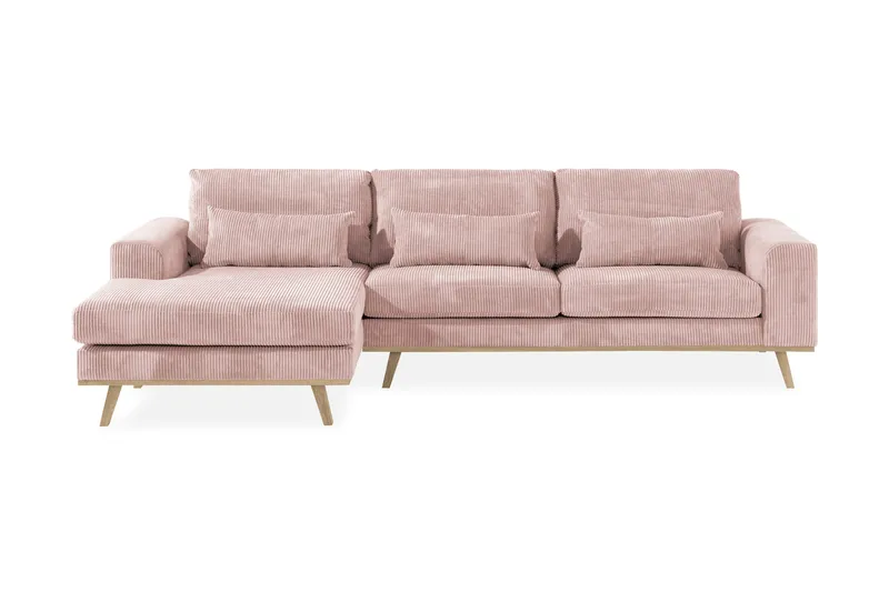 Copenhagen 4-sits Vänstervänd L-formad Divansoffa i Manchester - Rosa - Möbler - Soffa - Divansoffa & schäslongsoffa - 4 sits soffa med divan