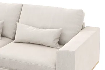 Copenhagen 4-sits Vänstervänd L-formad Divansoffa i Sammet - Krämvit - Möbler - Soffa - Divansoffa & schäslongsoffa - 4 sits soffa med divan