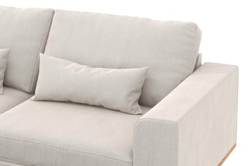 Copenhagen 4-sits Vänstervänd L-formad Divansoffa i Sammet - Krämvit - Möbler - Soffa - Divansoffa & schäslongsoffa - 4 sits soffa med divan