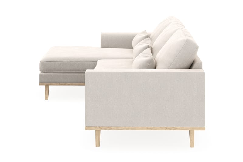 Copenhagen 4-sits Vänstervänd L-formad Divansoffa i Sammet - Krämvit - Möbler - Soffa - Divansoffa & schäslongsoffa - 4 sits soffa med divan