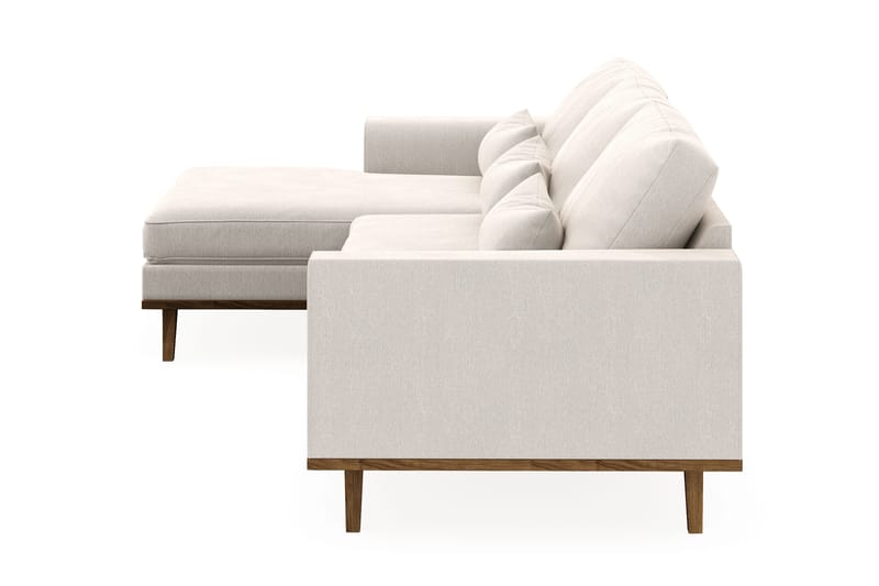 Copenhagen 4-sits Vänstervänd L-formad Divansoffa i Sammet - Krämvit - Möbler - Soffa - Divansoffa & schäslongsoffa - 4 sits soffa med divan