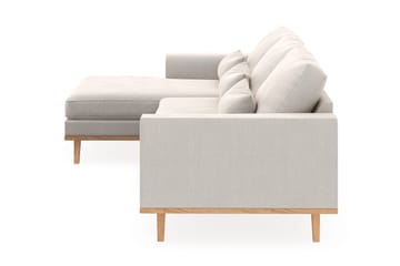 Copenhagen 4-sits Vänstervänd L-formad Divansoffa i Sammet - Krämvit - Möbler - Soffa - Divansoffa & schäslongsoffa - 4 sits soffa med divan