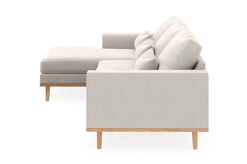 Copenhagen 4-sits Vänstervänd L-formad Divansoffa i Sammet - Krämvit - Möbler - Soffa - Divansoffa & schäslongsoffa - 4 sits soffa med divan