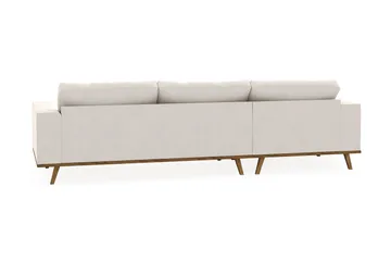 Copenhagen 4-sits Vänstervänd L-formad Divansoffa i Sammet - Krämvit - Möbler - Soffa - Divansoffa & schäslongsoffa - 4 sits soffa med divan
