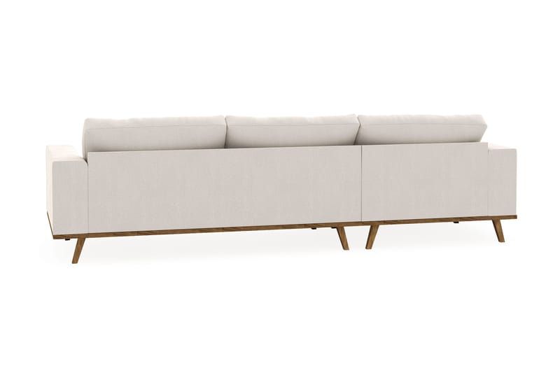 Copenhagen 4-sits Vänstervänd L-formad Divansoffa i Sammet - Krämvit - Möbler - Soffa - Divansoffa & schäslongsoffa - 4 sits soffa med divan