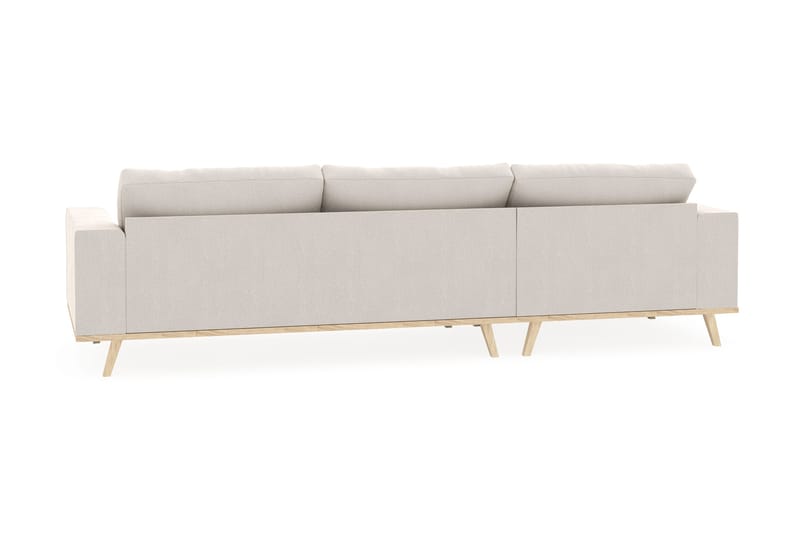 Copenhagen 4-sits Vänstervänd L-formad Divansoffa i Sammet - Krämvit - Möbler - Soffa - Divansoffa & schäslongsoffa - 4 sits soffa med divan