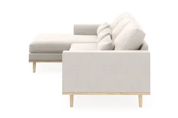 Copenhagen 4-sits Vänstervänd L-formad Divansoffa i Sammet - Krämvit - Möbler - Soffa - Divansoffa & schäslongsoffa - 4 sits soffa med divan