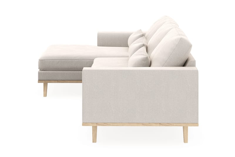 Copenhagen 4-sits Vänstervänd L-formad Divansoffa i Sammet - Krämvit - Möbler - Soffa - Divansoffa & schäslongsoffa - 4 sits soffa med divan