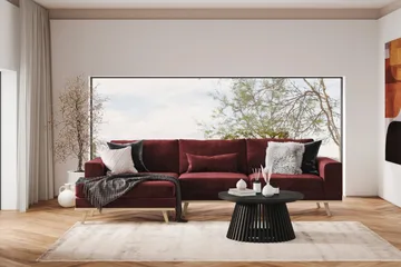 Copenhagen 4-sits Vänstervänd L-formad Divansoffa i Sammet - Lila - Möbler - Soffa - Divansoffa & schäslongsoffa - 4 sits soffa med divan