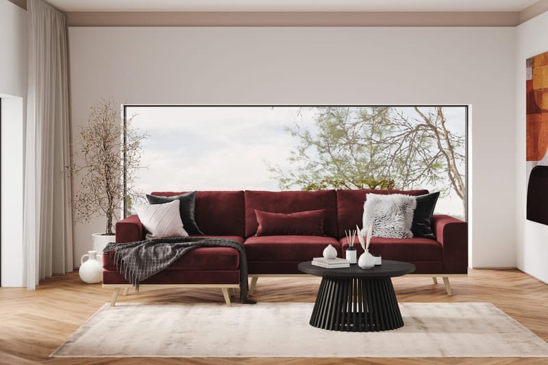 Copenhagen 4-sits Vänstervänd L-formad Divansoffa i Sammet - Lila - Möbler - Soffa - Divansoffa & schäslongsoffa - 4 sits soffa med divan