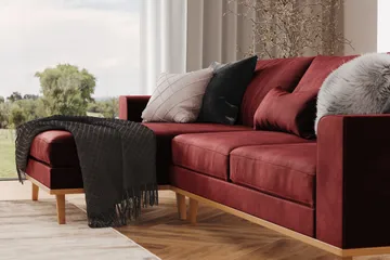 Copenhagen 4-sits Vänstervänd L-formad Divansoffa i Sammet - Lila - Möbler - Soffa - Divansoffa & schäslongsoffa - 4 sits soffa med divan