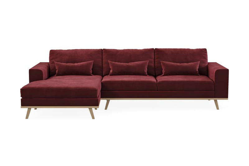 Copenhagen 4-sits Vänstervänd L-formad Divansoffa i Sammet - Lila - Möbler - Soffa - Divansoffa & schäslongsoffa - 4 sits soffa med divan