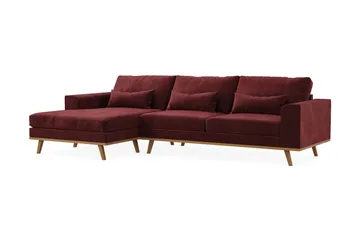 Copenhagen 4-sits Vänstervänd L-formad Divansoffa i Sammet - Lila - Möbler - Soffa - Divansoffa & schäslongsoffa - 4 sits soffa med divan