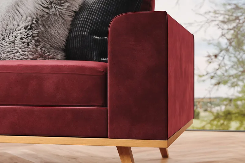 Copenhagen 4-sits Vänstervänd L-formad Divansoffa i Sammet - Lila - Möbler - Soffa - Divansoffa & schäslongsoffa - 4 sits soffa med divan