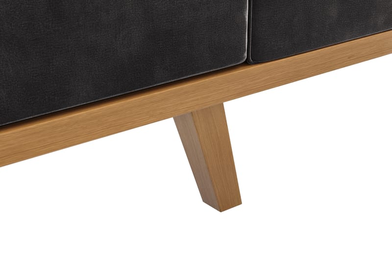 Copenhagen 4-sits Vänstervänd L-formad Divansoffa i Sammet - Mörkgrå - Möbler - Soffa - Divansoffa & schäslongsoffa - 4 sits soffa med divan