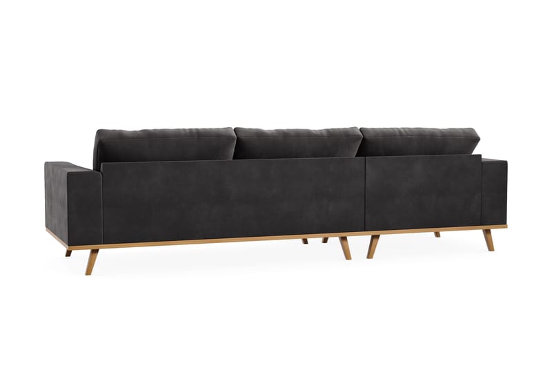 Copenhagen 4-sits Vänstervänd L-formad Divansoffa i Sammet - Mörkgrå - Möbler - Soffa - Divansoffa & schäslongsoffa - 4 sits soffa med divan