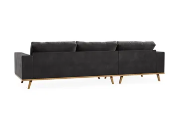 Copenhagen 4-sits Vänstervänd L-formad Divansoffa i Sammet - Mörkgrå - Möbler - Soffa - Divansoffa & schäslongsoffa - 4 sits soffa med divan