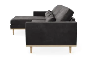 Copenhagen 4-sits Vänstervänd L-formad Divansoffa i Sammet - Mörkgrå - Möbler - Soffa - Divansoffa & schäslongsoffa - 4 sits soffa med divan