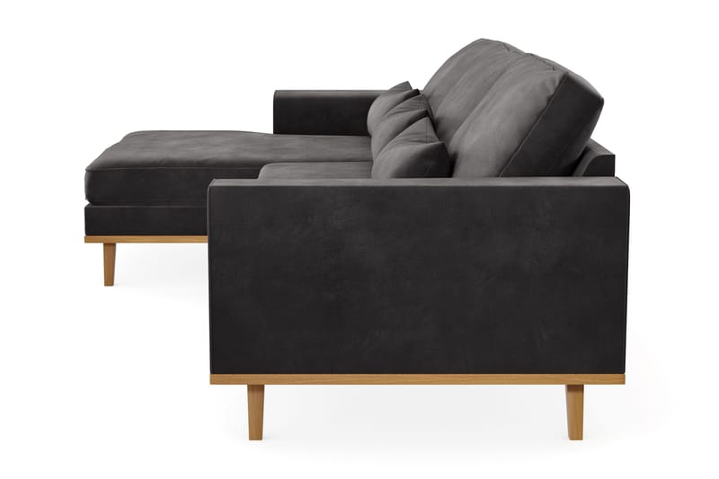 Copenhagen 4-sits Vänstervänd L-formad Divansoffa i Sammet - Mörkgrå - Möbler - Soffa - Divansoffa & schäslongsoffa - 4 sits soffa med divan
