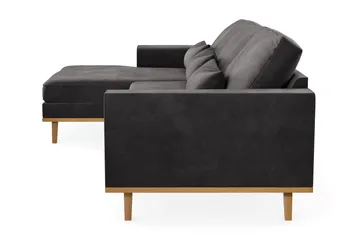 Copenhagen 4-sits Vänstervänd L-formad Divansoffa i Sammet - Mörkgrå - Möbler - Soffa - Divansoffa & schäslongsoffa - 4 sits soffa med divan