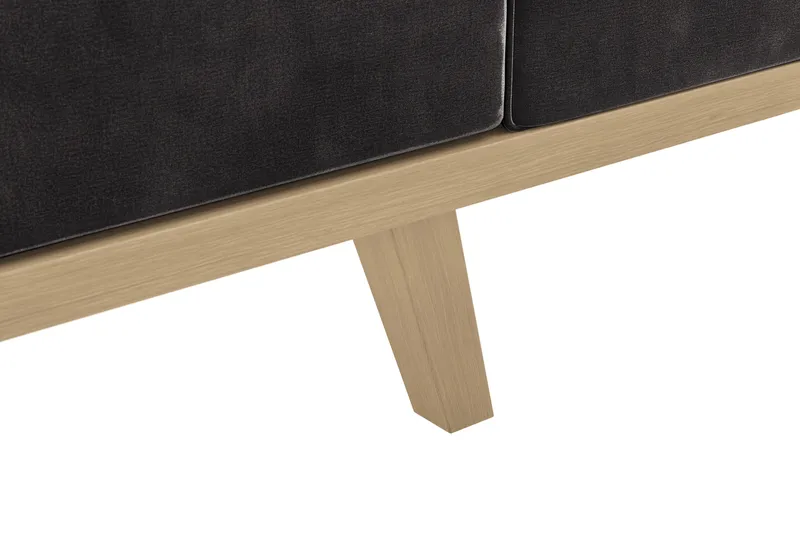 Copenhagen 4-sits Vänstervänd L-formad Divansoffa i Sammet - Mörkgrå - Möbler - Soffa - Divansoffa & schäslongsoffa - 4 sits soffa med divan