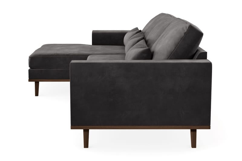 Copenhagen 4-sits Vänstervänd L-formad Divansoffa i Sammet - Mörkgrå - Möbler - Soffa - Divansoffa & schäslongsoffa - 4 sits soffa med divan