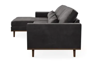 Copenhagen 4-sits Vänstervänd L-formad Divansoffa i Sammet - Mörkgrå - Möbler - Soffa - Divansoffa & schäslongsoffa - 4 sits soffa med divan