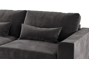 Copenhagen 4-sits Vänstervänd L-formad Divansoffa i Sammet - Mörkgrå - Möbler - Soffa - Divansoffa & schäslongsoffa - 4 sits soffa med divan