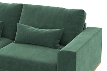 Copenhagen 4-sits Vänstervänd L-formad Divansoffa i Sammet - Mörkgrön - Möbler - Soffa - Divansoffa & schäslongsoffa - 4 sits soffa med divan