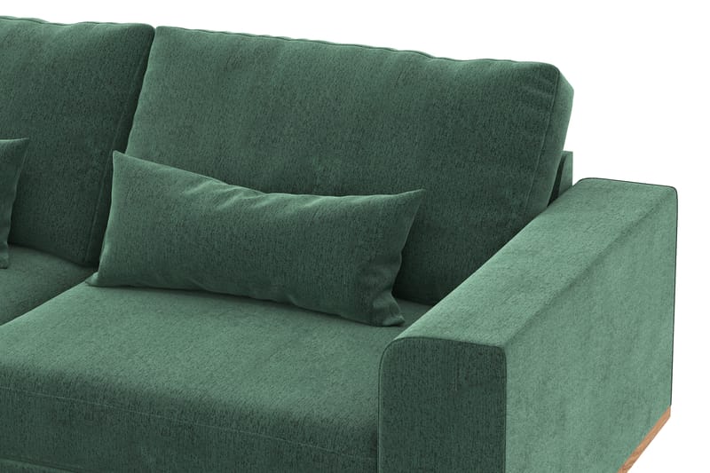 Copenhagen 4-sits Vänstervänd L-formad Divansoffa i Sammet - Mörkgrön - Möbler - Soffa - Divansoffa & schäslongsoffa - 4 sits soffa med divan