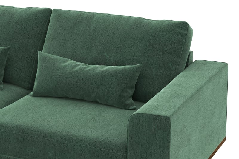 Copenhagen 4-sits Vänstervänd L-formad Divansoffa i Sammet - Mörkgrön - Möbler - Soffa - Divansoffa & schäslongsoffa - 4 sits soffa med divan
