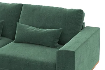 Copenhagen 4-sits Vänstervänd L-formad Divansoffa i Sammet - Mörkgrön - Möbler - Soffa - Divansoffa & schäslongsoffa - 4 sits soffa med divan