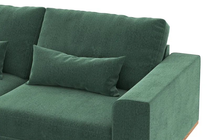 Copenhagen 4-sits Vänstervänd L-formad Divansoffa i Sammet - Mörkgrön - Möbler - Soffa - Divansoffa & schäslongsoffa - 4 sits soffa med divan