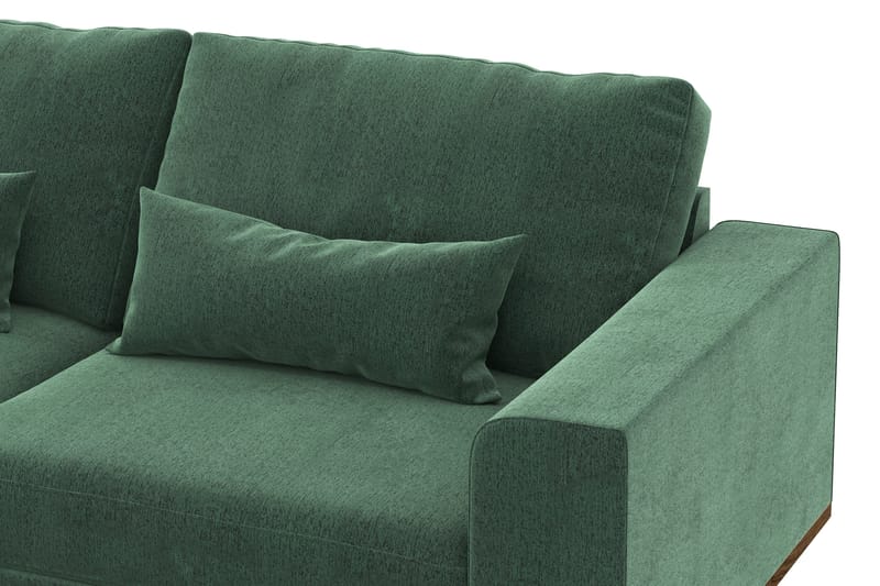 Copenhagen 4-sits Vänstervänd L-formad Divansoffa i Sammet - Mörkgrön - Möbler - Soffa - Divansoffa & schäslongsoffa - 4 sits soffa med divan