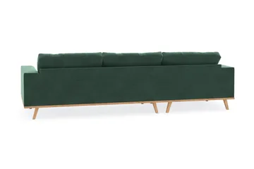 Copenhagen 4-sits Vänstervänd L-formad Divansoffa i Sammet - Mörkgrön - Möbler - Soffa - Divansoffa & schäslongsoffa - 4 sits soffa med divan