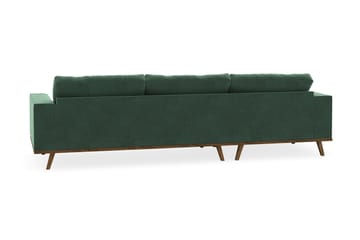 Copenhagen 4-sits Vänstervänd L-formad Divansoffa i Sammet - Mörkgrön - Möbler - Soffa - Divansoffa & schäslongsoffa - 4 sits soffa med divan