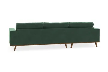 Copenhagen 4-sits Vänstervänd L-formad Divansoffa i Sammet - Mörkgrön - Möbler - Soffa - Divansoffa & schäslongsoffa - 4 sits soffa med divan