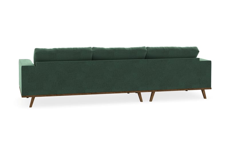 Copenhagen 4-sits Vänstervänd L-formad Divansoffa i Sammet - Mörkgrön - Möbler - Soffa - Divansoffa & schäslongsoffa - 4 sits soffa med divan