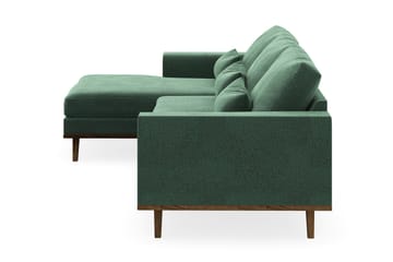 Copenhagen 4-sits Vänstervänd L-formad Divansoffa i Sammet - Mörkgrön - Möbler - Soffa - Divansoffa & schäslongsoffa - 4 sits soffa med divan