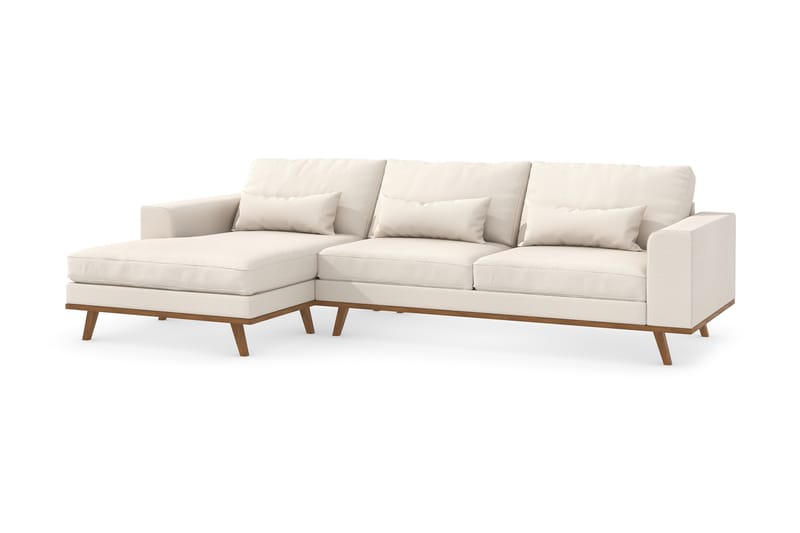 Copenhagen 4-sits Vänstervänd L-formad Divansoffa i Tyg - Beige - Möbler - Soffa - Divansoffa & schäslongsoffa - 4 sits soffa med divan