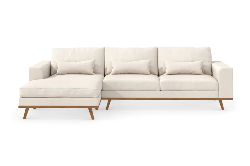 Copenhagen 4-sits Vänstervänd L-formad Divansoffa i Tyg - Beige - Möbler - Soffa - Divansoffa & schäslongsoffa - 4 sits soffa med divan