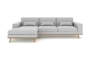 Copenhagen 4-sits Vänstervänd L-formad Divansoffa i Tyg - Grå - Möbler - Soffa - Divansoffa & schäslongsoffa - 4 sits soffa med divan