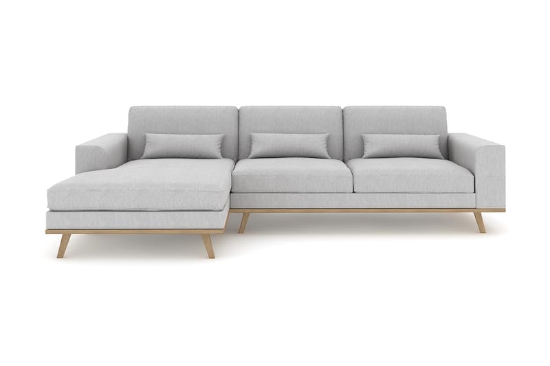 Copenhagen 4-sits Vänstervänd L-formad Divansoffa i Tyg - Grå - Möbler - Soffa - Divansoffa & schäslongsoffa - 4 sits soffa med divan