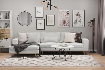 Copenhagen 4-sits Vänstervänd L-formad Divansoffa i Tyg - Grå - Möbler - Soffa - Divansoffa & schäslongsoffa - 4 sits soffa med divan