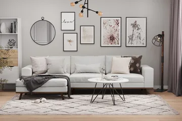 Copenhagen 4-sits Vänstervänd L-formad Divansoffa i Tyg - Grå - Möbler - Soffa - Divansoffa & schäslongsoffa - 4 sits soffa med divan